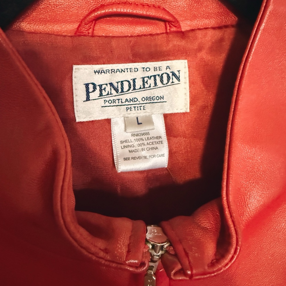 Pendleton Red Leather Women's Jacket - image 6